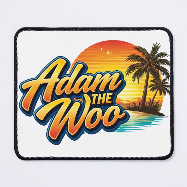 Item preview, Adam the Woo Retro Sunset Logo with Coconut Trees designed and sold by AENAcharms.