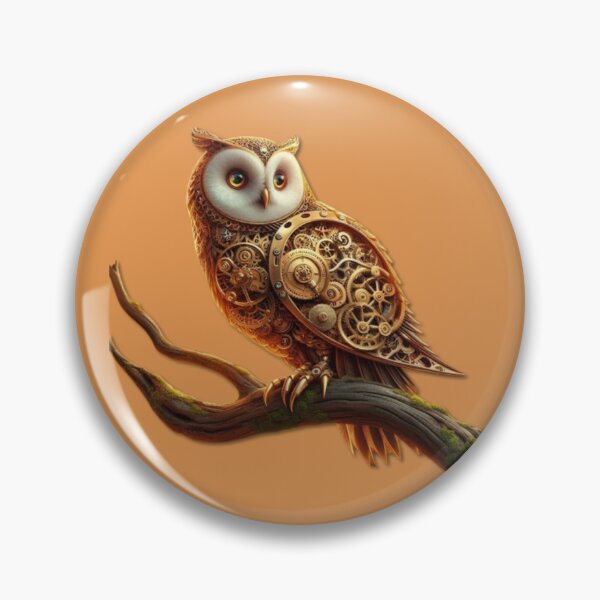 Item preview, Mechanical Owl in Autumn Glow – steampunk vibes & surreal harmony between nature, technology & storytelling designed and sold by FotoworldEdel.