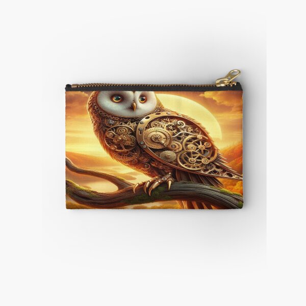 Item preview, Mechanical Owl in Autumn Glow – steampunk vibes & surreal harmony between nature, technology & storytelling designed and sold by FotoworldEdel.