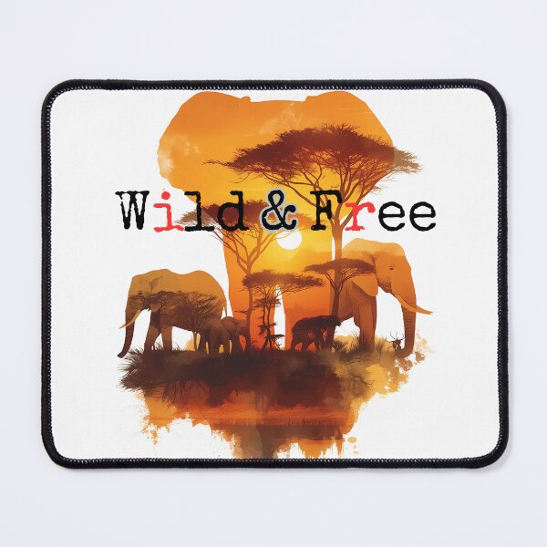 Item preview, African Elephant Family Sunset Double Exposure - Warm Savanna Watercolor Art Gift designed and sold by LoliDesignShop.