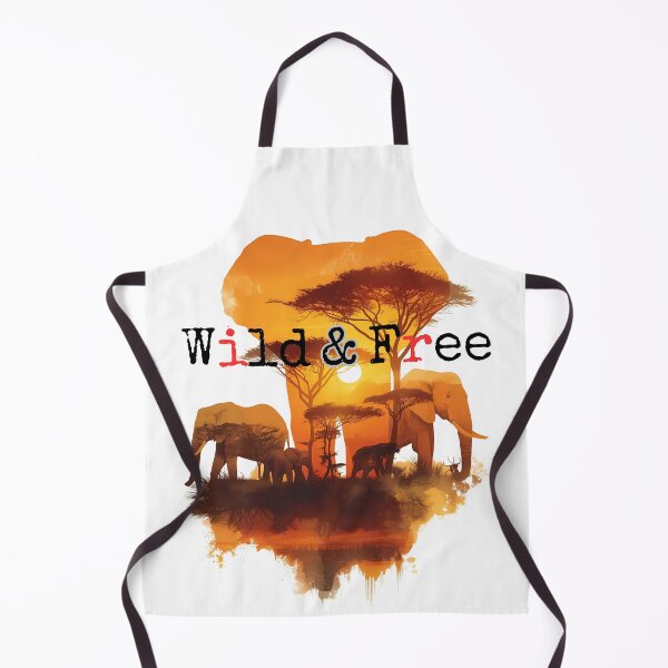 Item preview, African Elephant Family Sunset Double Exposure - Warm Savanna Watercolor Art Gift designed and sold by LoliDesignShop.