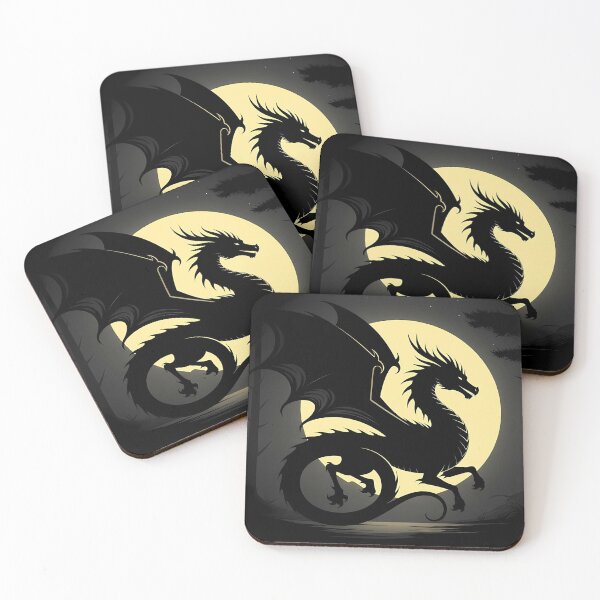 Item preview, Copy of Mystical Dragon Silhouette with Twisting Tail under Moonlit Sky Design designed and sold by NovaDigitalArt45.