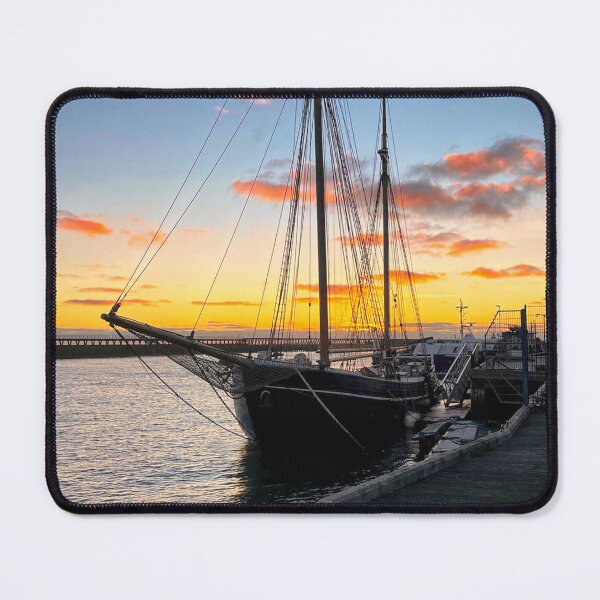 Item preview, Tall Ship Silhouetted against a Colourful Sunrise designed and sold by Violaman.