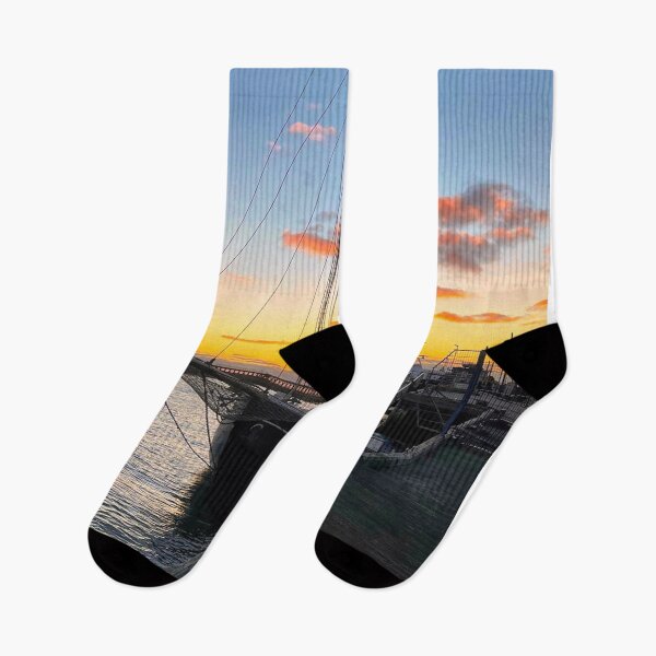 Item preview, Tall Ship Silhouetted against a Colourful Sunrise designed and sold by Violaman.
