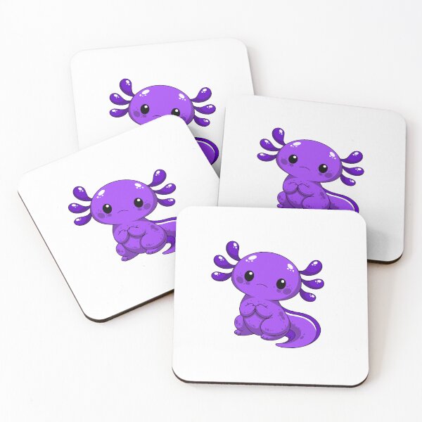 Item preview, Cute Purple Axolotl Sticker – Shy Kawaii Salamander Illustration designed and sold by DesgnsxGifts.