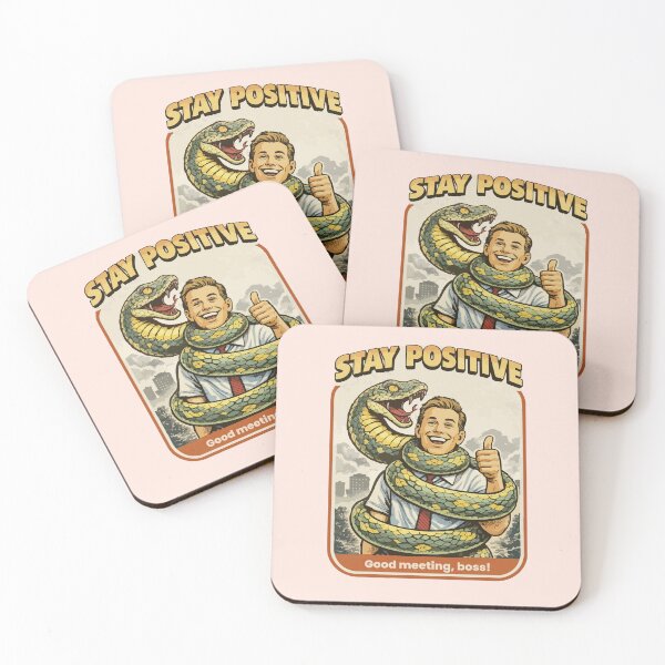 Item preview, Stay Positive – Funny Corporate Snake Hug Meme Retro Comic Office Humor designed and sold by BeetleDots.