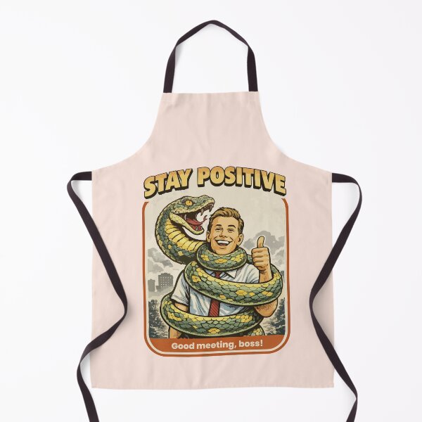 Item preview, Stay Positive – Funny Corporate Snake Hug Meme Retro Comic Office Humor designed and sold by BeetleDots.