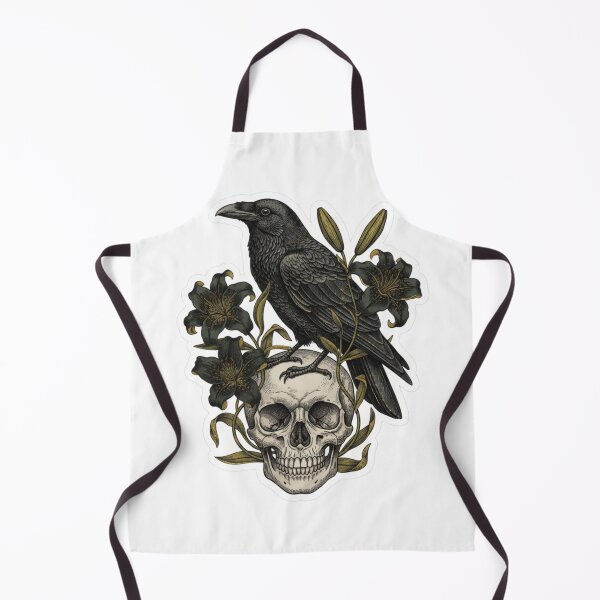 Item preview, Dark Academia Vintage Raven and Skull Botanical Sticker designed and sold by Gurjeetpixelart.