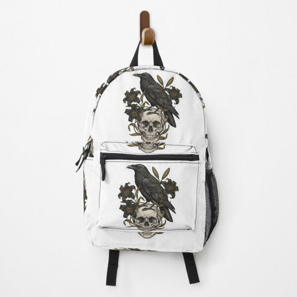 Item preview, Dark Academia Vintage Raven and Skull Botanical Sticker designed and sold by Gurjeetpixelart.