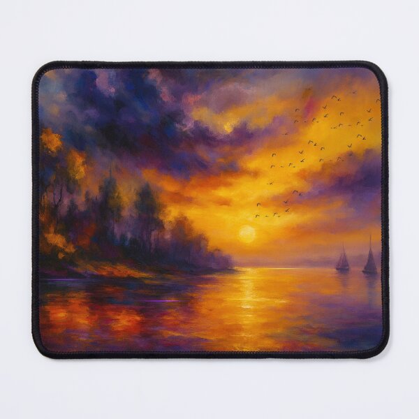 Item preview, Harbor of Light - Sailboats Beneath a Burning Sky designed and sold by Joey Santiago.