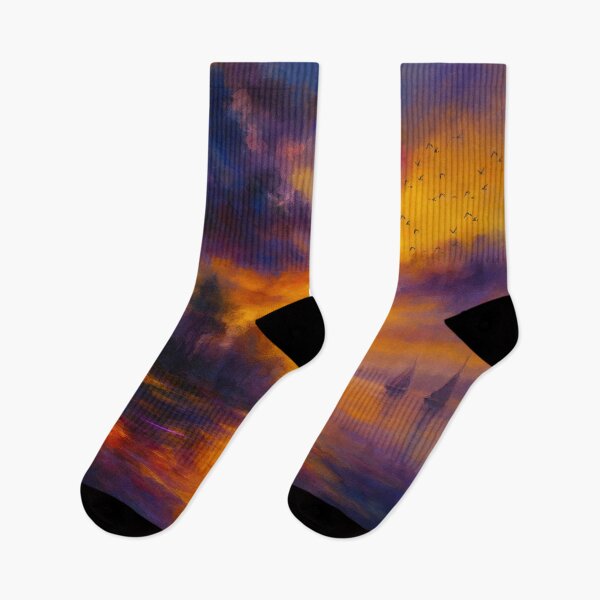 Item preview, Harbor of Light - Sailboats Beneath a Burning Sky designed and sold by Joey Santiago.