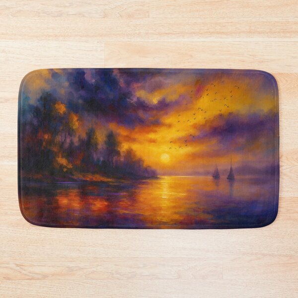 Item preview, Harbor of Light - Sailboats Beneath a Burning Sky designed and sold by Joey Santiago.