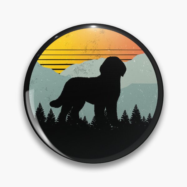 Item preview, Retro Sunny Sunset Vintage Mountains Pyredoodle Gift designed and sold by Guarddogdrive.