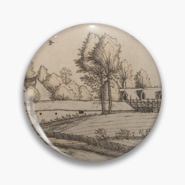 Item preview, Vintage Country Houses Drawing, Minimalist Landscape Art designed and sold by SavageVision.