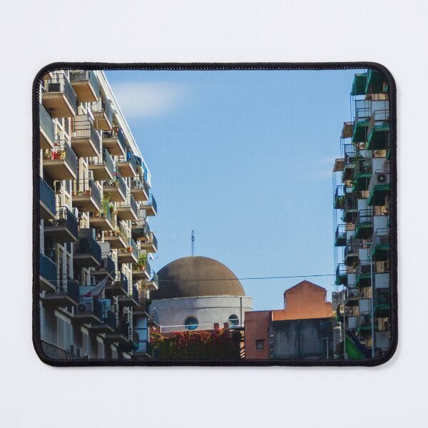 Item preview, Urban Cityscape With Stacked Apartments And Dome-Shaped Building Under Clear Blue Sky designed and sold by Nmallia.