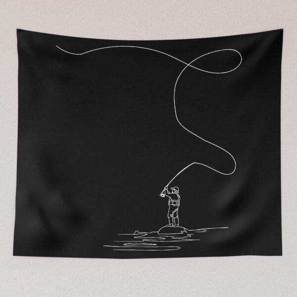 Item preview, Line art Fishrod fly rod Angling Fisherman designed and sold by CameronTheBro.