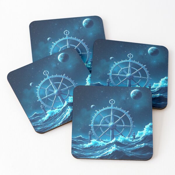 Item preview, Cosmic Navigator – Surreal Ship Wheel in Space designed and sold by Dogandesighn.