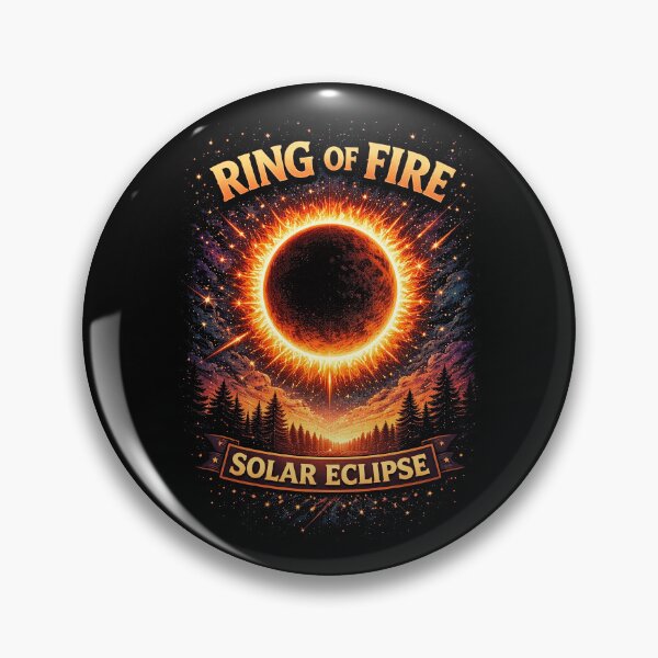 Item preview, Ring of Fire Solar Eclipse – Retro Celestial Astronomy Art designed and sold by Wicked.Teez.