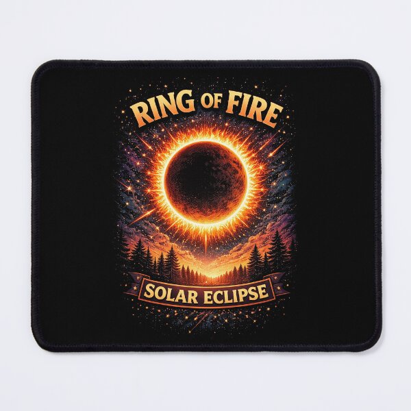 Item preview, Ring of Fire Solar Eclipse – Retro Celestial Astronomy Art designed and sold by Wicked.Teez.