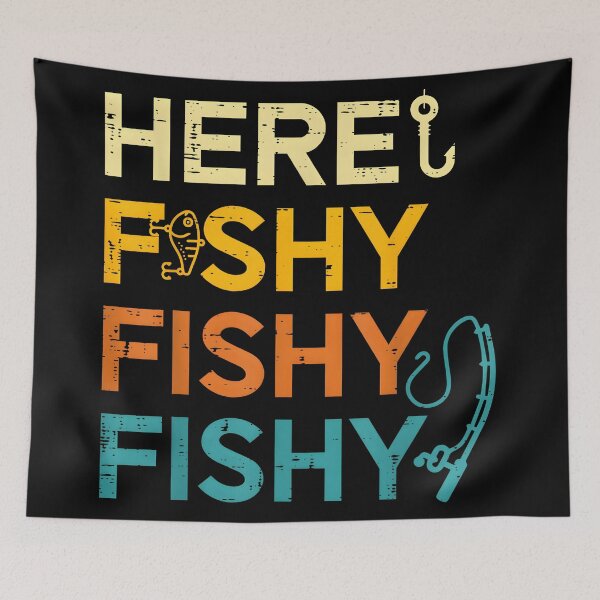 Item preview, Fishing Here Fishy Retro Fish Lover Fisherman designed and sold by CameronTheBro.