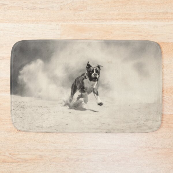 Item preview, A Boxer captured mid-run on a sandy beach, Dogs in Motion designed and sold by CDC40.