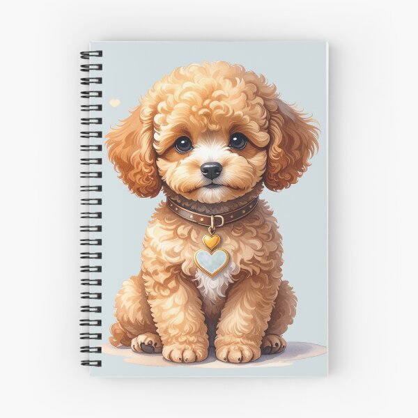 Aperçu de l'œuvre Petit chiot caniche toy avec un cœur bleu créée et vendue par LiskoDesign.