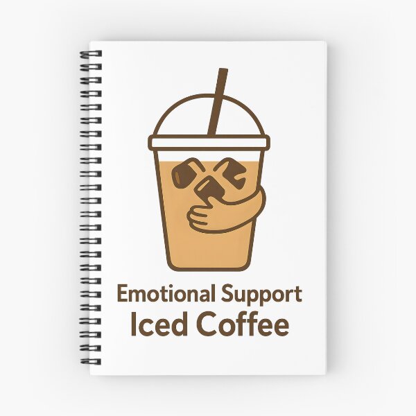 Item preview, Emotional Support Iced Coffee T-Shirt - Funny Gen Z Coffee Lover designed and sold by PrintMod.