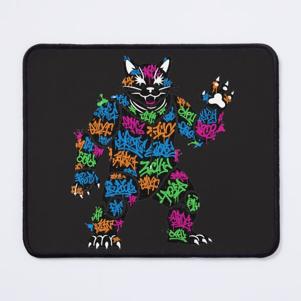 Item preview, Urban Streetwear Robot Cat Graffiti Silhouette – Street Art Neon Illustration | Edgy & Vibrant Design designed and sold by Thaivi Design.