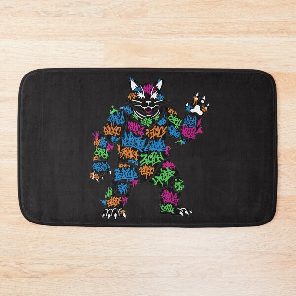 Item preview, Urban Streetwear Robot Cat Graffiti Silhouette – Street Art Neon Illustration | Edgy & Vibrant Design designed and sold by Thaivi Design.