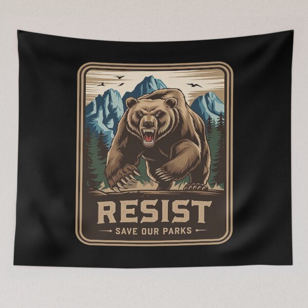 Item preview, Protect Our National Parks Resist ALT US Bear Nature Raglan designed and sold by FadeOfThrone.
