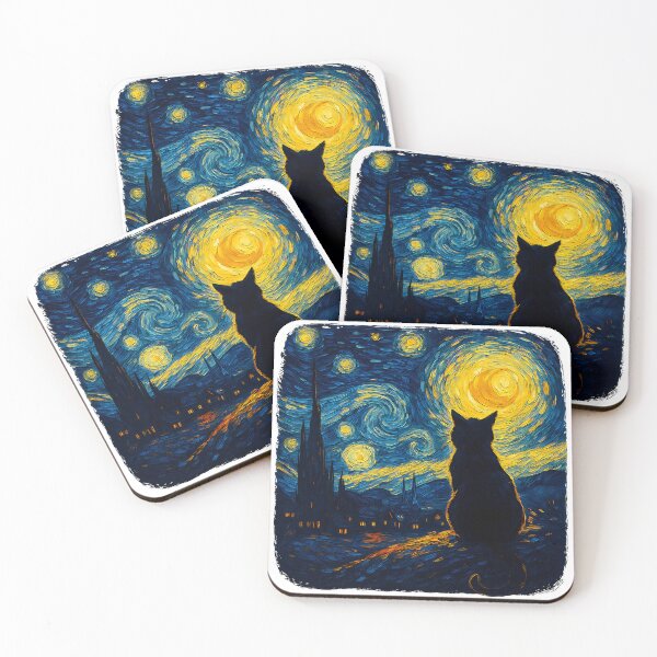 Item preview, Cat Starry Funny Night Cat Lover Van Gogh Cat Mom Cat Dad designed and sold by KevinorNorris.