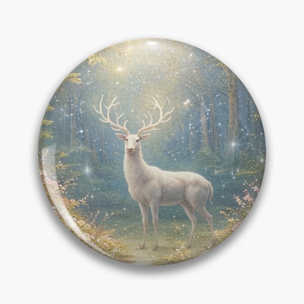 Item preview, Deer Guardian Angel night forest miracle garden fantasy designed and sold by VanillaBlueSky.