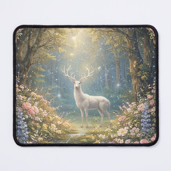 Item preview, Deer Guardian Angel night forest miracle garden fantasy designed and sold by VanillaBlueSky.