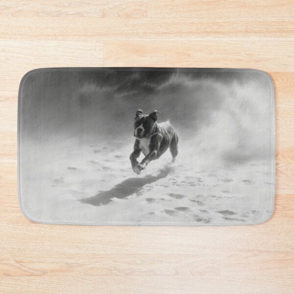 Item preview, A Boxer captured mid-run on a sandy beach, Dogs in Motion designed and sold by CDC40.