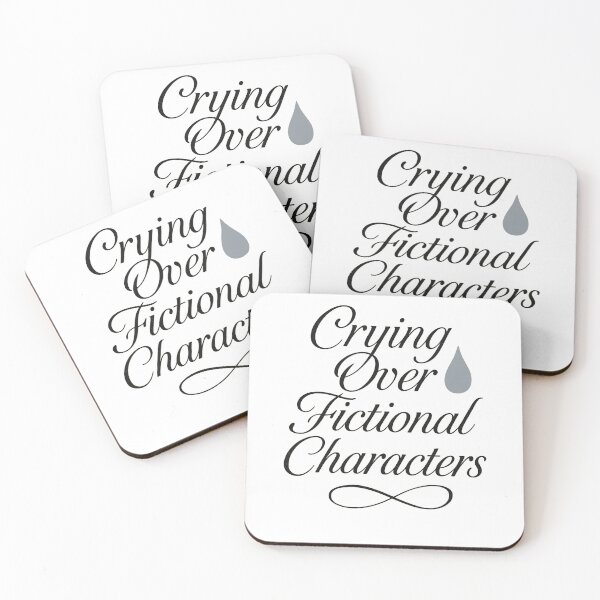 Item preview, Crying Over Fictional Characters Sticker - Book Lover Quote designed and sold by PrintMod.