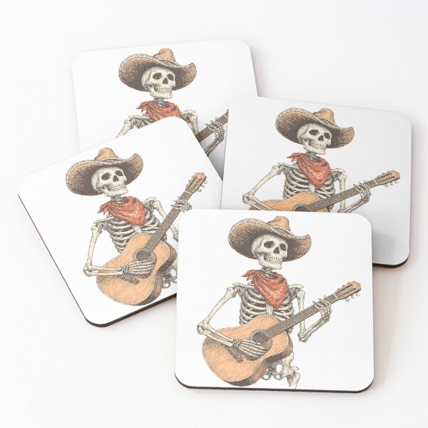 Item preview, Skeleton Cowboy Playing Guitar designed and sold by MildyUnhinged.