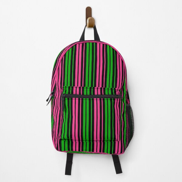 Item preview, Green Pink Stripes On Black Pattern Design designed and sold by PatternTitan.