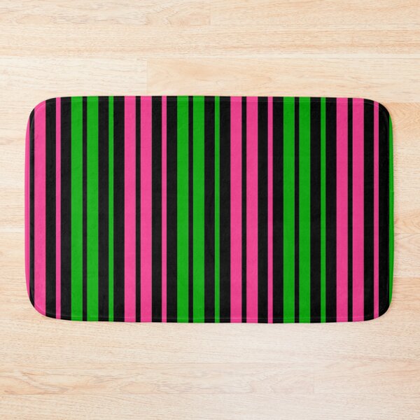 Item preview, Green Pink Stripes On Black Pattern Design  designed and sold by PatternTitan.