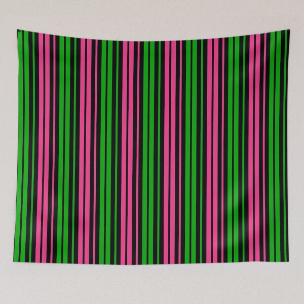 Item preview, Green Pink Stripes On Black Pattern Design  designed and sold by PatternTitan.