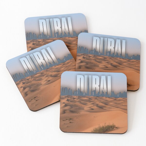 Item preview, Dubai Desert Skyline UAE Travel Modern Poster Art designed and sold by Mesmerizetravel.