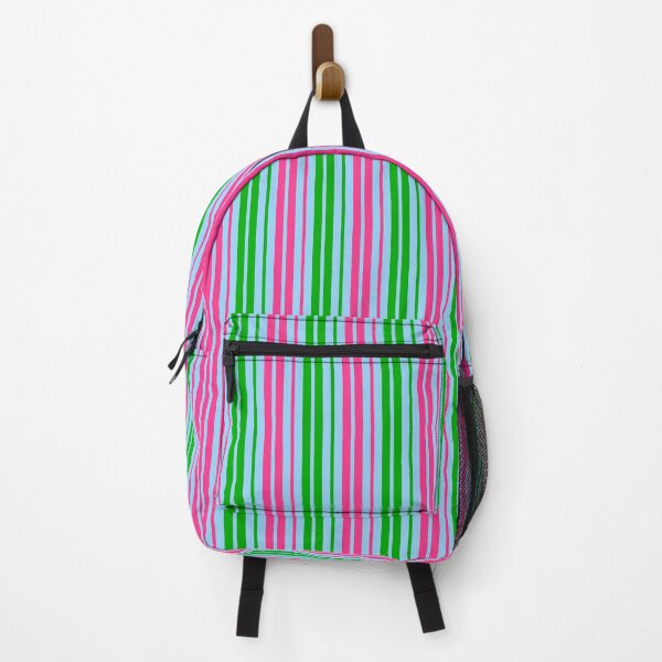 Item preview, Green Pink Stripes On Light Blue Pattern Design designed and sold by PatternTitan.