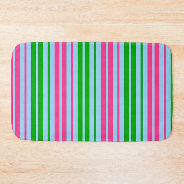 Item preview, Green Pink Stripes On Light Blue Pattern Design  designed and sold by PatternTitan.