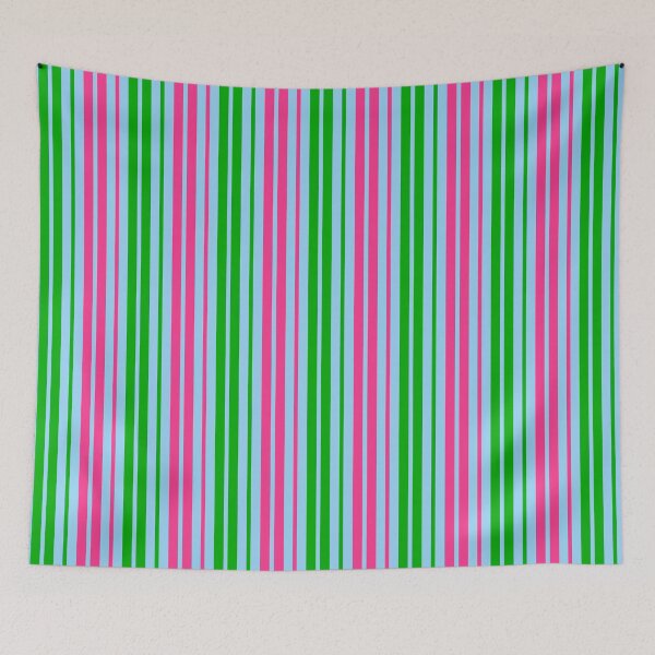 Item preview, Green Pink Stripes On Light Blue Pattern Design  designed and sold by PatternTitan.