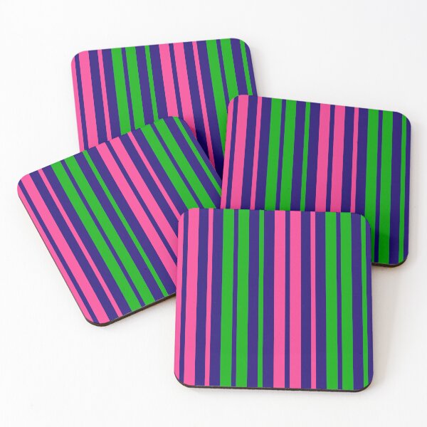 Item preview, Green Pink Stripes On Blue Pattern Design  designed and sold by PatternTitan.