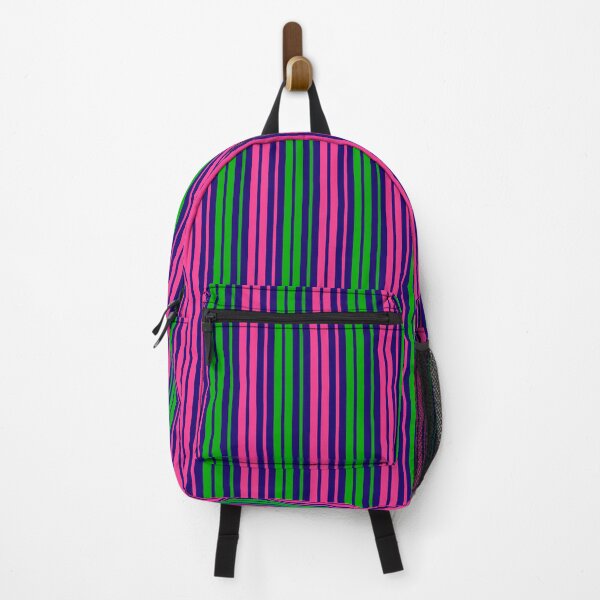 Item preview, Green Pink Stripes On Blue Pattern Design designed and sold by PatternTitan.