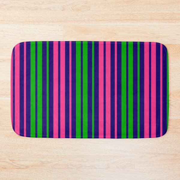 Item preview, Green Pink Stripes On Blue Pattern Design  designed and sold by PatternTitan.