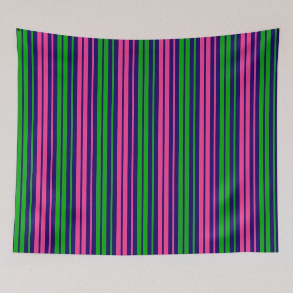 Item preview, Green Pink Stripes On Blue Pattern Design  designed and sold by PatternTitan.