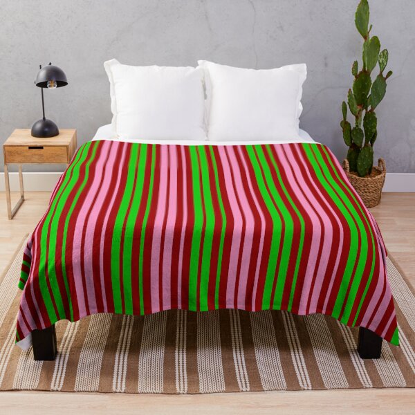 Item preview, Green Pink Stripes On Red Pattern Design designed and sold by PatternTitan.