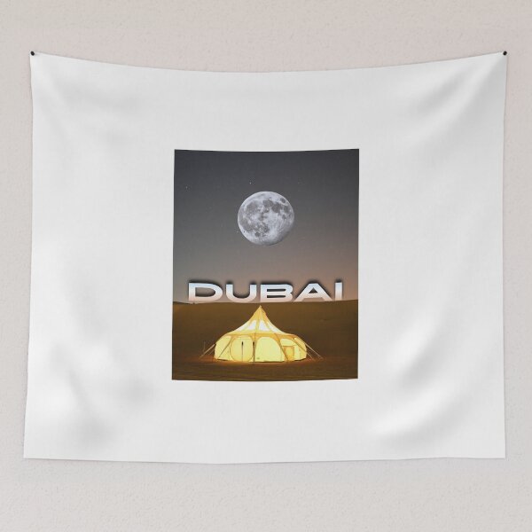 Item preview, Dubai Desert Moon Night Camping UAE Travel Art designed and sold by Mesmerizetravel.