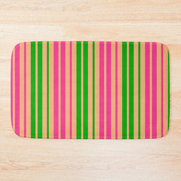 Item preview, Green Pink Stripes On Orange Pattern Design  designed and sold by PatternTitan.